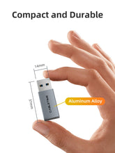CABLETIME- OTG Adapter USB3.0 A Male to USB-C Female, Charge: 2.1A max, Transmit Rate: 480Mbps, Nickle plated with Alumium Housing, SKU- CT-C160-PU33-CFAM(OTG)-AS